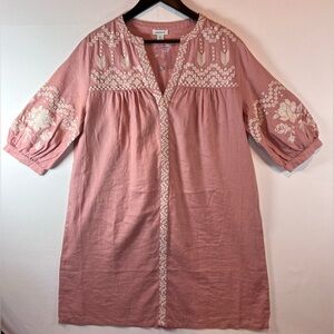 Sundance Pink and Cream Long Sleeve Dress